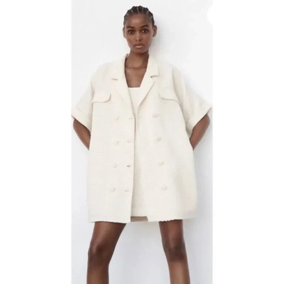 Zara TEXTURED SHIRT DRESS - Picture 3 of 8